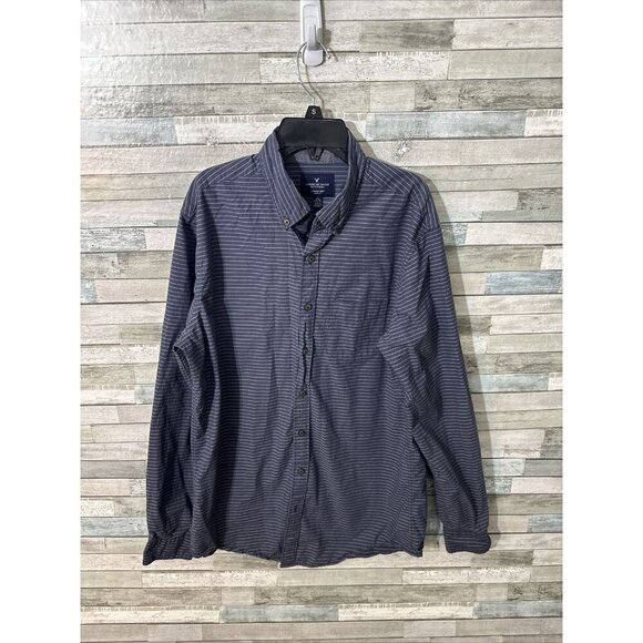 Men’s American Eagle Button Down Dress Shirt Classic Fit Blue Size Medium - Picture 2 of 9